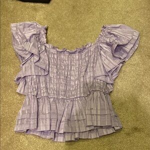 Banana Republic Smocked Ruffle Top
